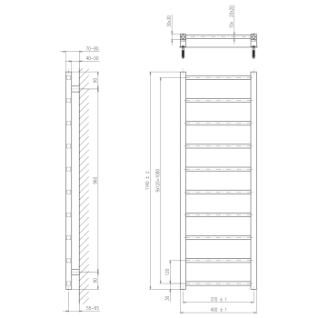 Sapho METRO LIGHT grzejnik 400x1140mm chrom IR445R
