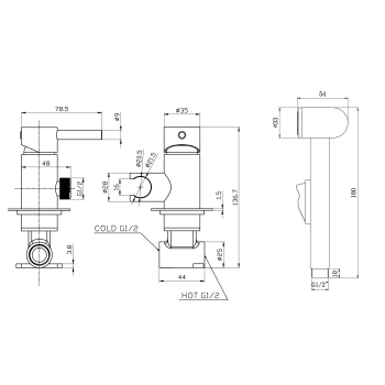 Aqualine Bateria bidetowa podtynkowa chrom SK302