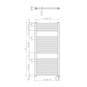 Aqualine Direct-E grzejnik elektryczny 450x960 mm 300 W czarny ILE94TB