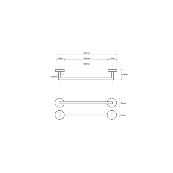 Sapho X-ROUND wieszak na ręczniki 655mm chrom XR404