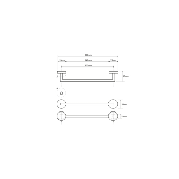 Sapho X-STEEL wieszak na ręczniki 355mm stal nierdzewna szczotkowana XS400