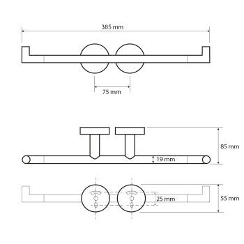 Sapho X-ROUND wieszak na papier toaletowy podwójny chrom XR700