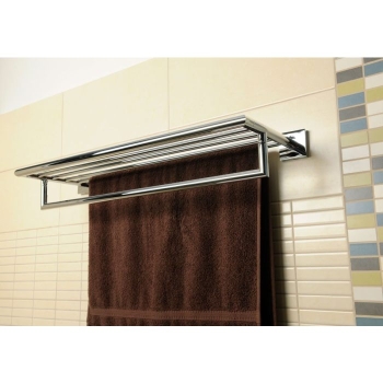 Sapho X-SQUARE półka na ręczniki z relingiem 655x110x215mm chrom XQ601