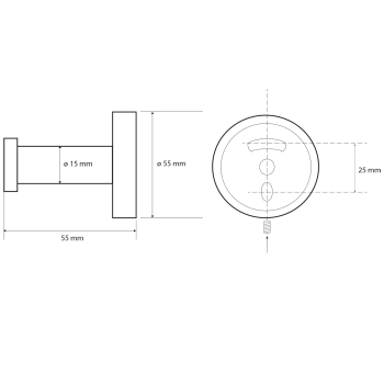 Sapho X-ROUND E wieszak prosty chrom XR203