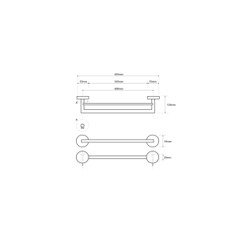 Sapho X-STEEL wieszak na ręczniki podwójny 655mm stal nierdzewna szczotkowana XS403