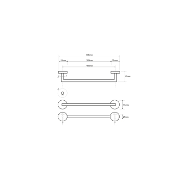 Sapho X-STEEL wieszak na ręczniki 505mm stal nierdzewna szczotkowana XS401