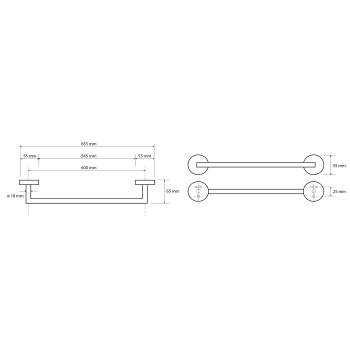 Sapho X-ROUND BLACK wieszak na ręczniki czarny XB400