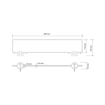 Sapho X-ROUND WHITE półka szkło mleczne biała XW600
