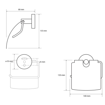 Sapho X-ROUND WHITE wieszak na papier toaletowy z przykrywką biały XW703