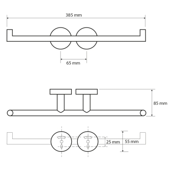Sapho X-ROUND WHITE wieszak na papier toaletowy podwójny biały XW704