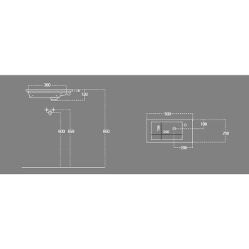 Aqualine ZUNO 50 umywalka meblowa 50x25cm 9050