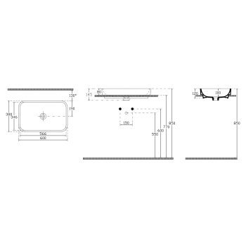 Isvea SOTT AQUA Umywalka ceramiczna 60x38cm biała 10SQ50060